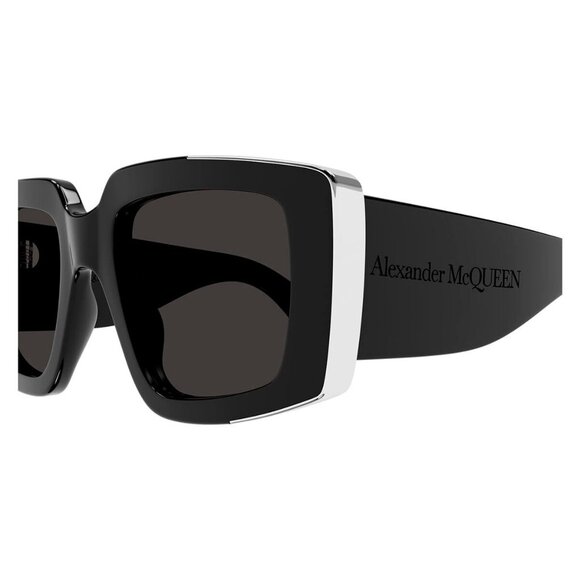 New ALEXANDER MCQUEEN Black Square AM0446S 001 Sunglasses Women - Picture 3 of 4